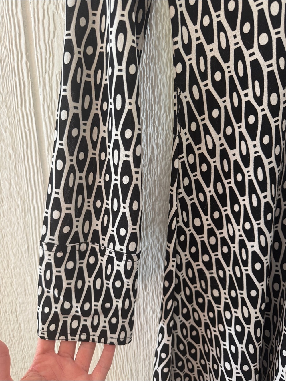 Bisou Bisou Michele Bohbot Geometric Midi Dress Black White Size 8 - Picture 5 of 6